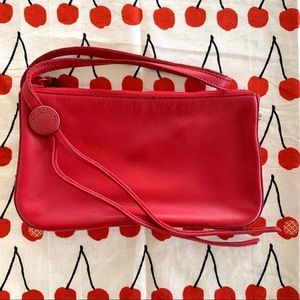 GAP red leather convertible wristlet purse clutch